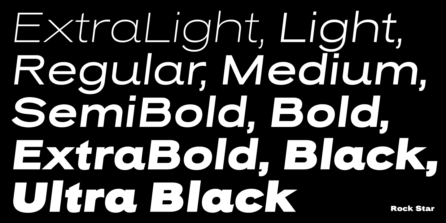 Rock Star Narrow Black Italic Font preview